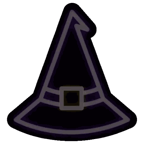 Purple Witch Hat With Square Buckle Sticker