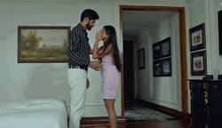 Push In Bed Sweet Couple GIF