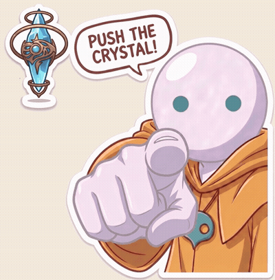 Push The Crystal Sticker Next To Crystal GIF
