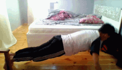 Push Up Boomerang Bedroom Exercise GIF