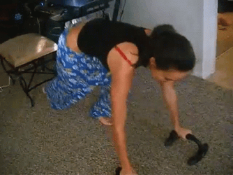 Push Up Fail Weak Young Girl GIF