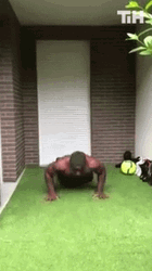 Push Up Hand Freeze Exercise GIF