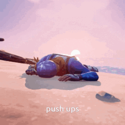 Push Up Tired Hiker Sunset  GIF