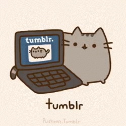 Pusheen And Computer Tumblr GIF
