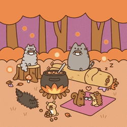 Pusheen Campfire GIF