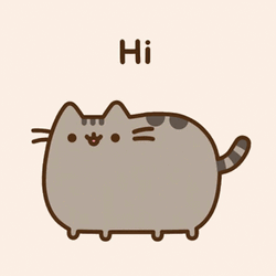 Pusheen Cat Hi Waving Tail GIF