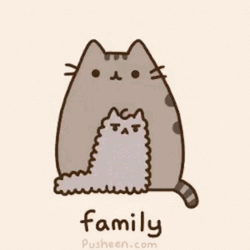 Pusheen Cat Petting A Kitten GIF