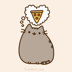 Pusheen Cat Pizza In Mind GIF