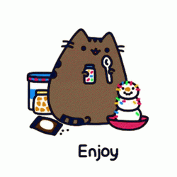 Pusheen Enjoy Eating Ice Cream GIF