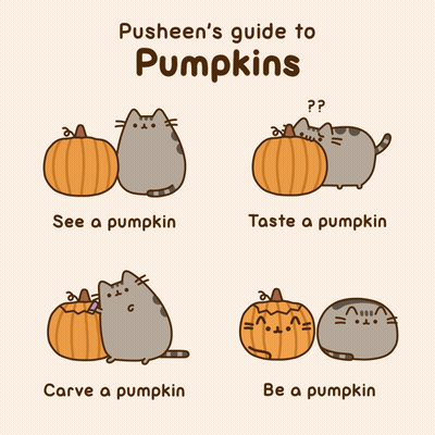 Pusheen Guide To Pumpkins See And Carve GIF