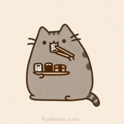 Pusheen Loves Sushi GIF