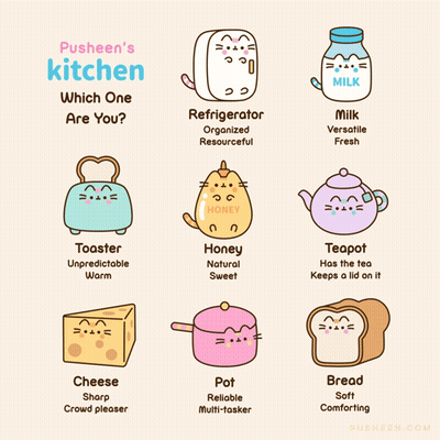 Pusheen's Kitchen Which One Are You Poster GIF