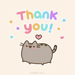 Pusheen The Cat Kiss Thank You Animated GIF