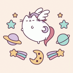 Pusheen Unicorn Galaxy GIF