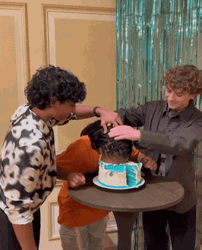 Pushing Annabeth's Head On A Cake Percy Jackson GIF