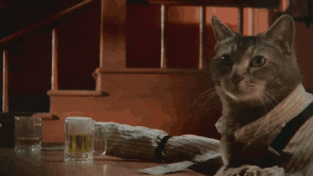 Puss N Boots Drinking Milk In Bar GIF