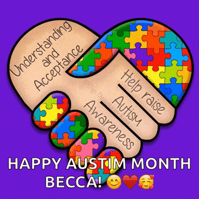 Puzzle Piece Heart Saying Understanding Acceptance Help Raise Autism Awareness GIF