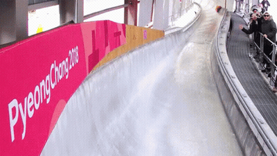 Pyeongchang 2018 Olympics Sign Over Slope GIF