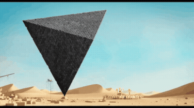 Pyramid Being Built In Desert GIF