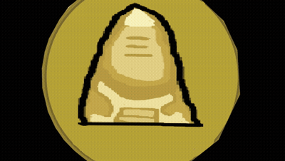 Pyramid in Yellow Circle With Black Outline