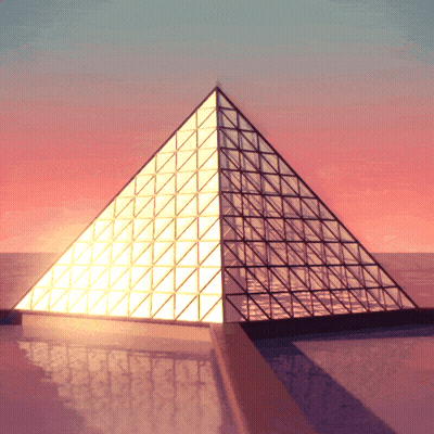 Pyramid Lit At Sunset GIF