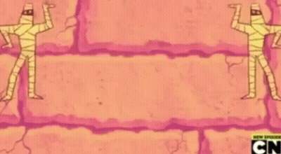 Pyramid Mummy Money With Two Mummy Figures GIF