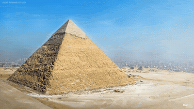 Pyramid With Blue Sky GIF