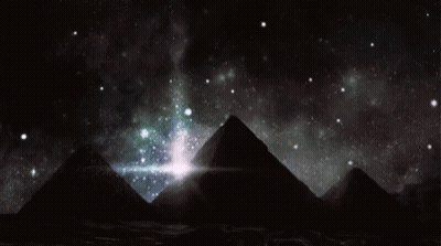 Pyramids Under Starry Night Sky GIF