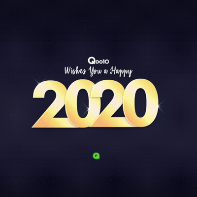 Q0010 Happy 2020 Greeting With Fireworks GIF