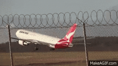 Qantas Plane Taking Off GIF