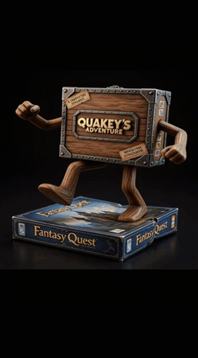Quakey's Adventure Statue On Book GIF
