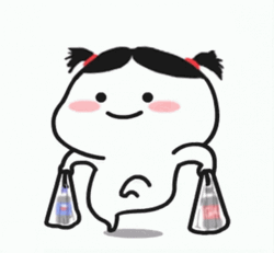 Quby Holding Shopping Bags GIF