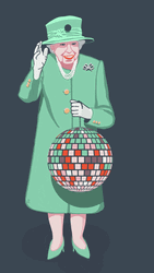 Queen Elizabeth Disco Ball Turn Around GIF