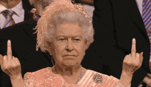 Queen Elizabeth II Flipping Off Animation GIF