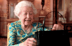 Queen Elizabeth Keeping Idiot Sandwich GIF