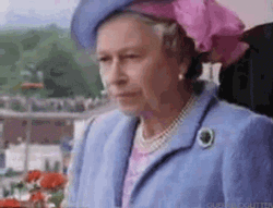 Queen Elizabeth Watching Thru Binoculars GIF