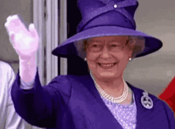 Queen Elizabeth Waving Smiling Awkwardly Bye
