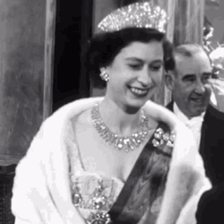 Queen Elizabeth Young Smiling Black And White GIF