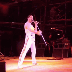 Queen Freddie Mercury Hands Up Singing