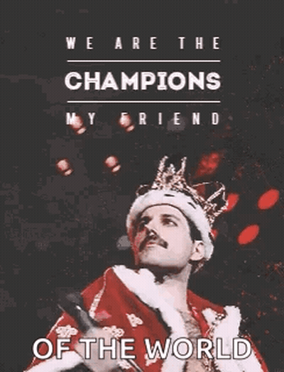 Queen Freddy Mercury Wearing Crown And Robe GIF