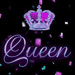 Queen With Crown Moving Confetti GIF