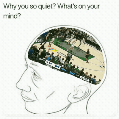 Quiet Person Thinking During Basketball Game GIF