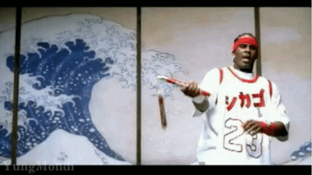 R Kelly Displaying Nunchuck Skills GIF