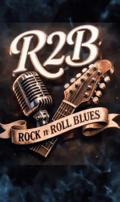 R2B Rock N Roll Blues Poster Guitar Microphone GIF