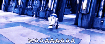 R2D2 Robot Walking With Waaaaa GIF