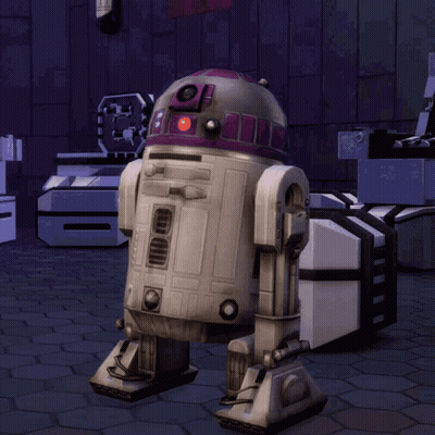 R2D2 Robot With Purple Head GIF