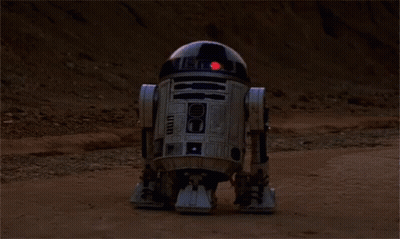 R2D2 Standing On Dirt Field GIF