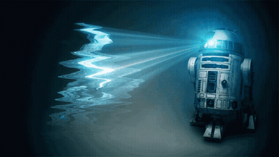 R2D2 With Blue Light Eyes GIF