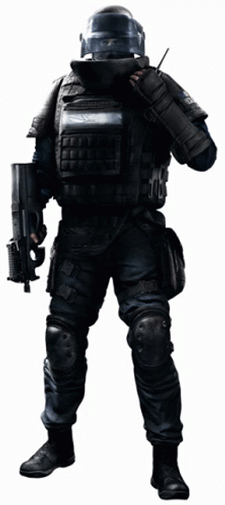 R6 Man On Black Suit GIF