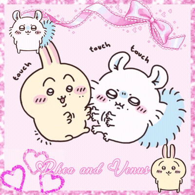Rabbit And Hedgehog With Touch GIF